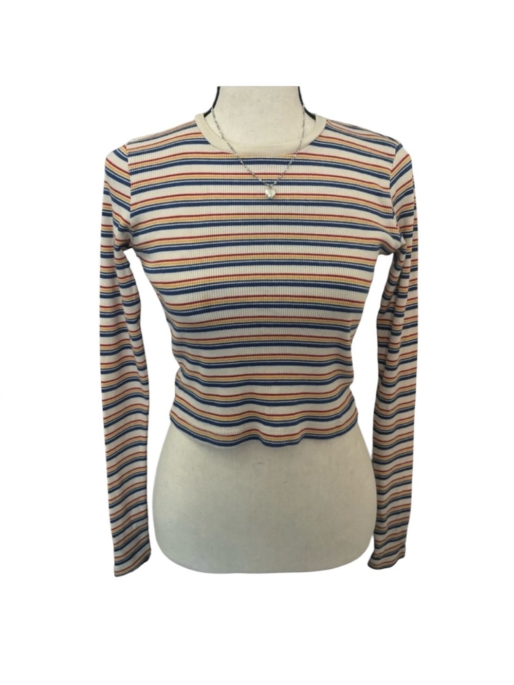Brandy Melville Multicolor Striped Long Sleeve Tee